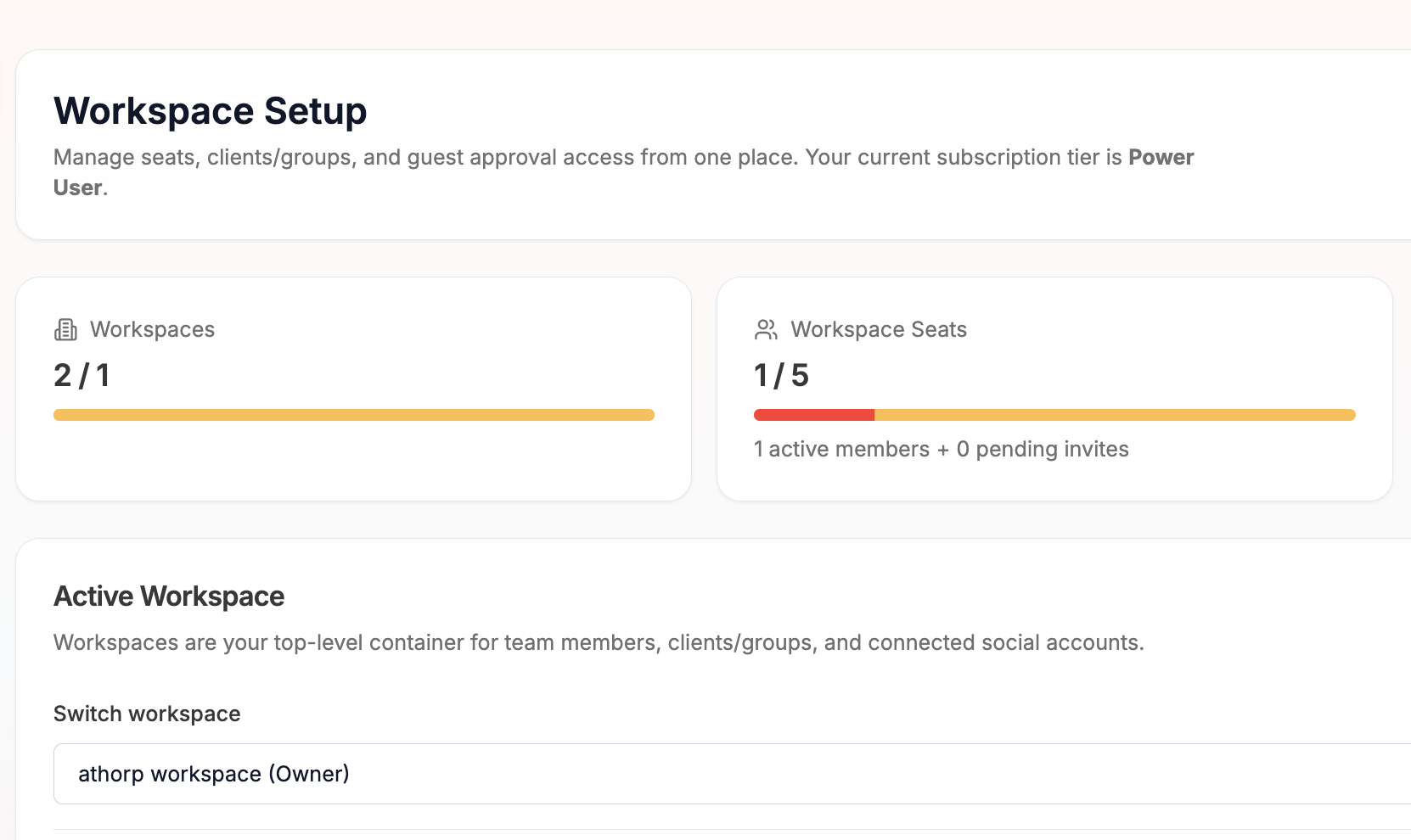 Workspace with team members and client containers